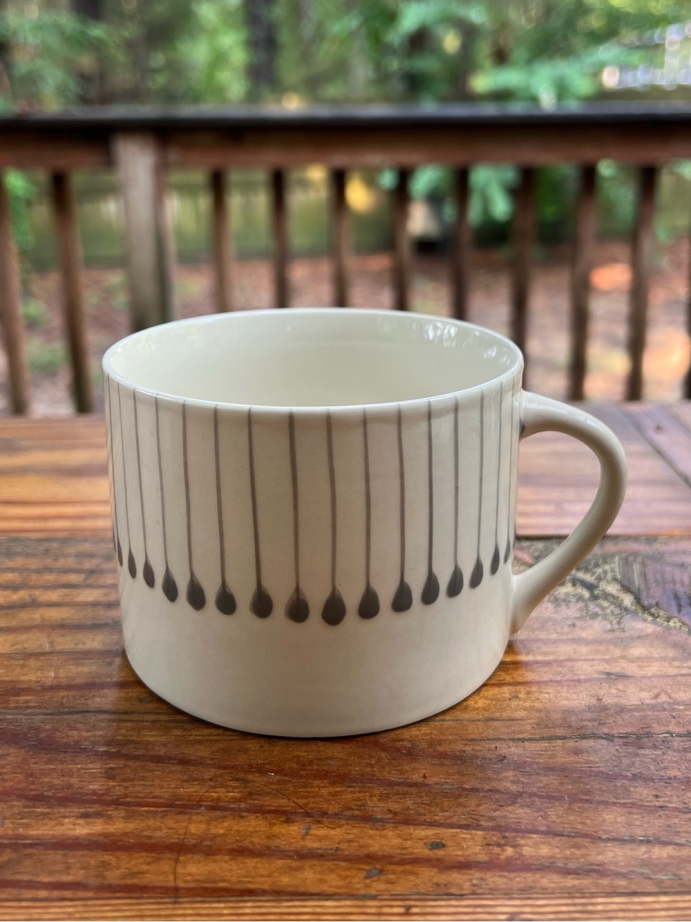 NKUKU Gray Drops Ceramic White Coffee Cup England UK Natural Eco Friendly Mug